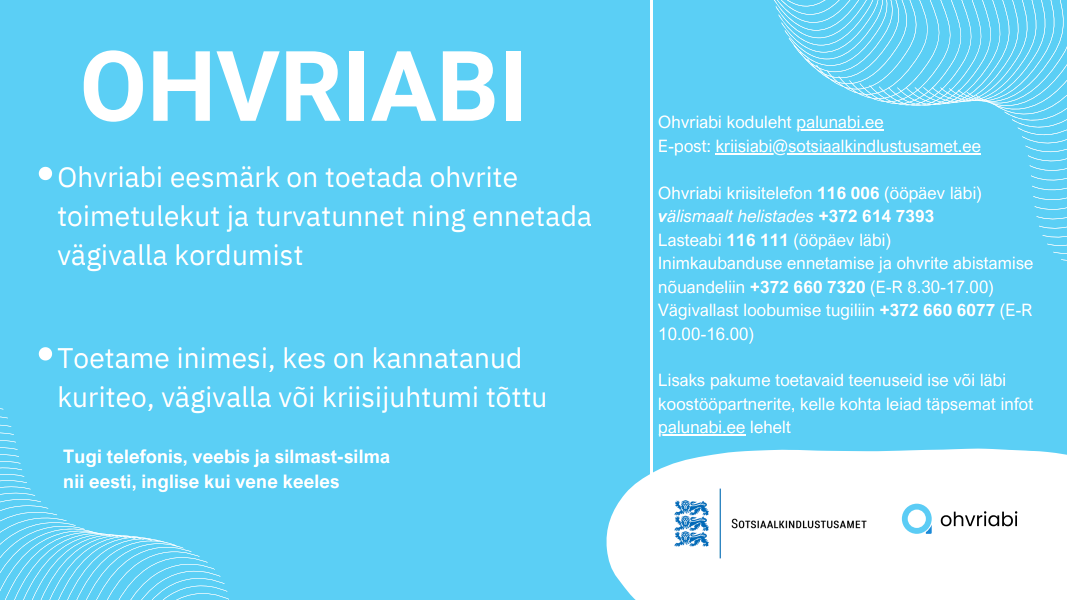 Информация Ohvriabi о поддержке пострадавших